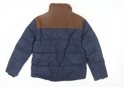 Zara Man Men's Blue XL Puffer Jacket with Pockets