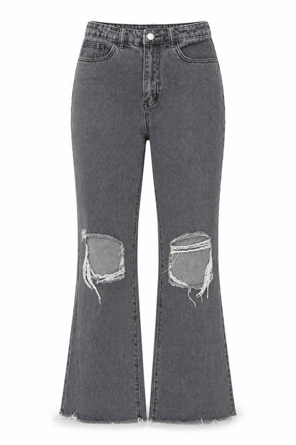 Womens UK Size S Cider Regular Fit Flared Grey Jeans