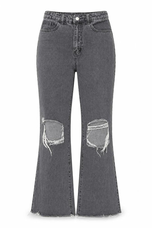 Womens UK Size S Cider Regular Fit Flared Grey Jeans