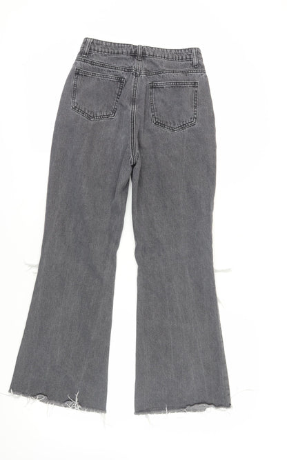 Cider Women's Grey Flared Jeans S Distressed Cotton