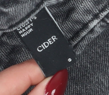 Cider Women's Grey Flared Jeans S Distressed Cotton