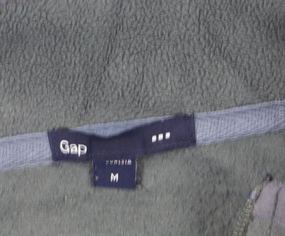 Mens UK Size M Gap Green 1/4 Zip Sweatshirt