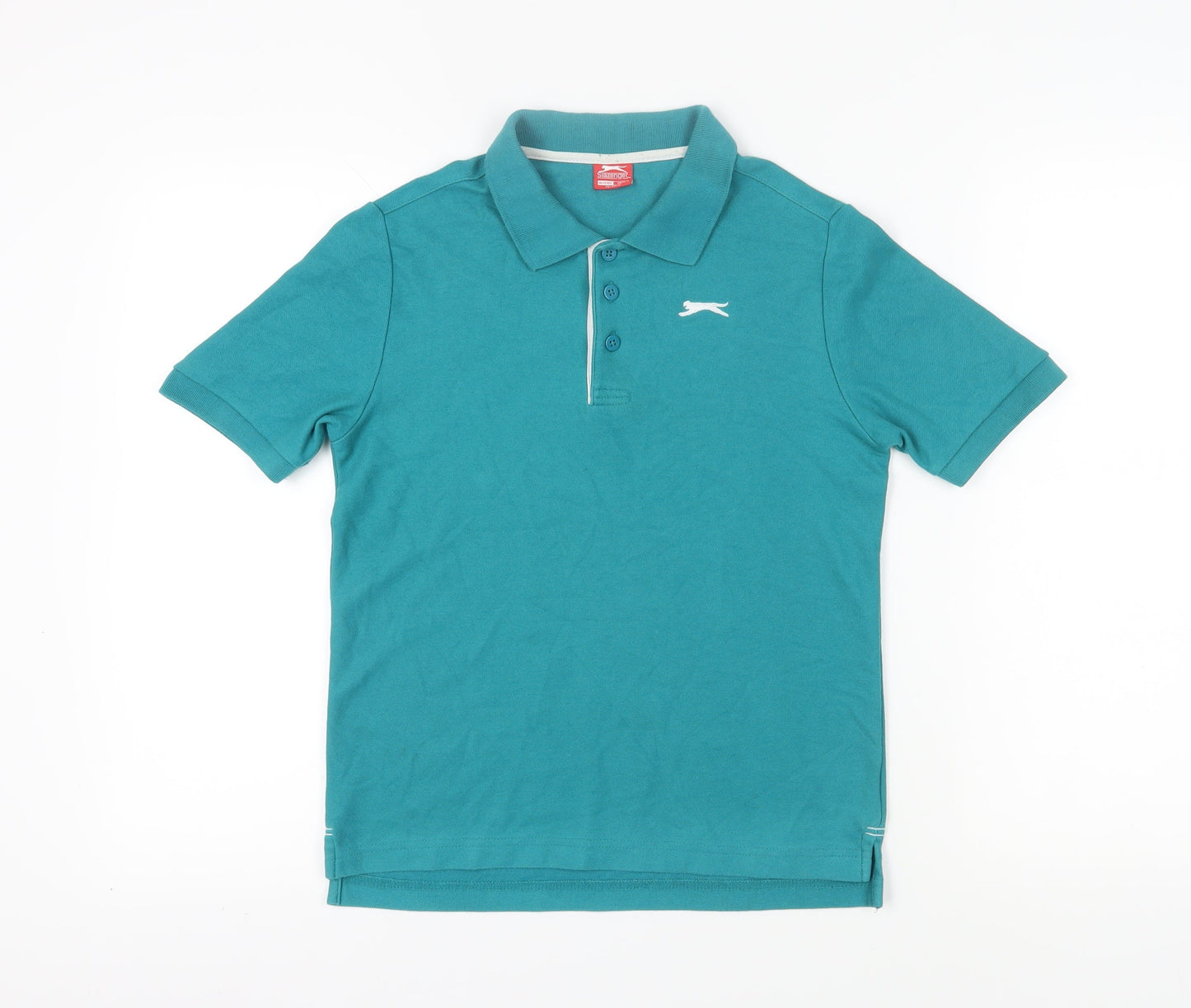Slazenger Boys Green Polo Shirt, 13 Years, Cotton, Casual