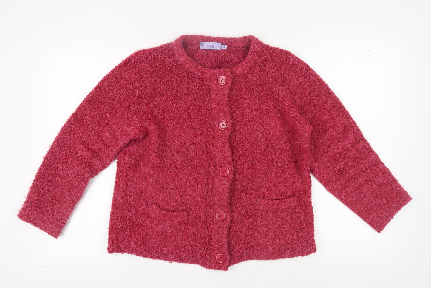 Honor Millburn Women's Red Cardigan M Knit Chunky