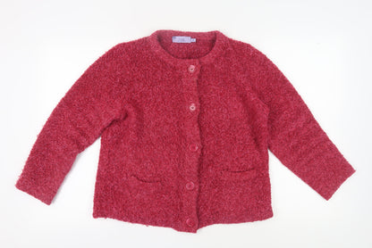 Honor Millburn Women's Red Cardigan M Knit Chunky