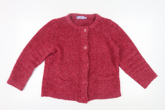 Honor Millburn Women's Red Cardigan M Knit Chunky