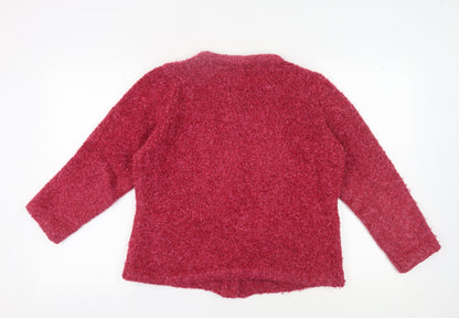 Honor Millburn Women's Red Cardigan M Knit Chunky