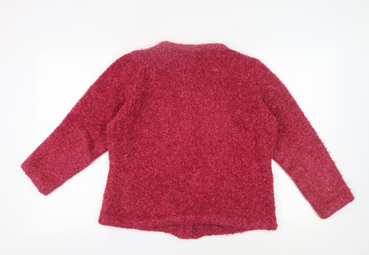 Honor Millburn Women's Red Cardigan M Knit Chunky