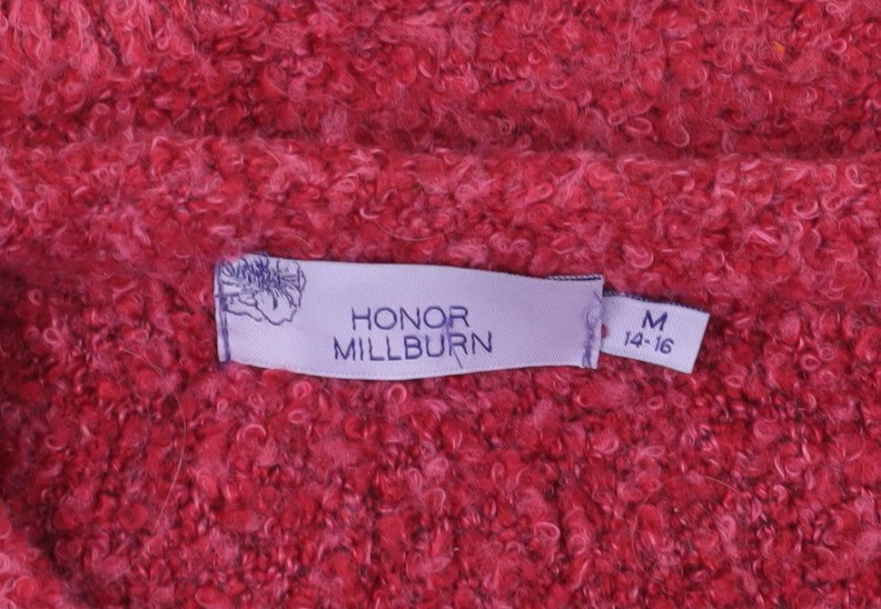 Honor Millburn Women's Red Cardigan M Knit Chunky