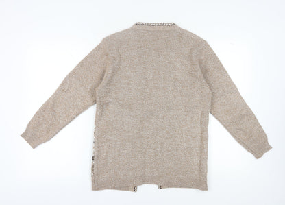 Envy I Women's Beige Floral Cardigan Size S