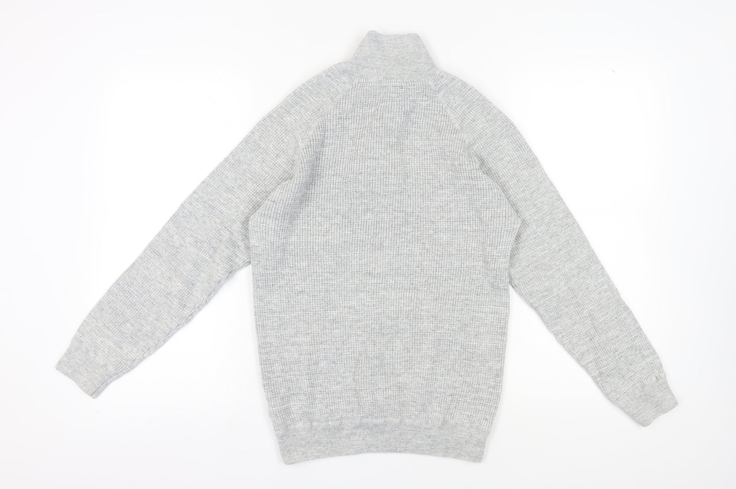 Next Men's Grey Medium Henley High Neck Jumper