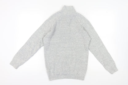 Next Men's Grey Medium Henley High Neck Jumper