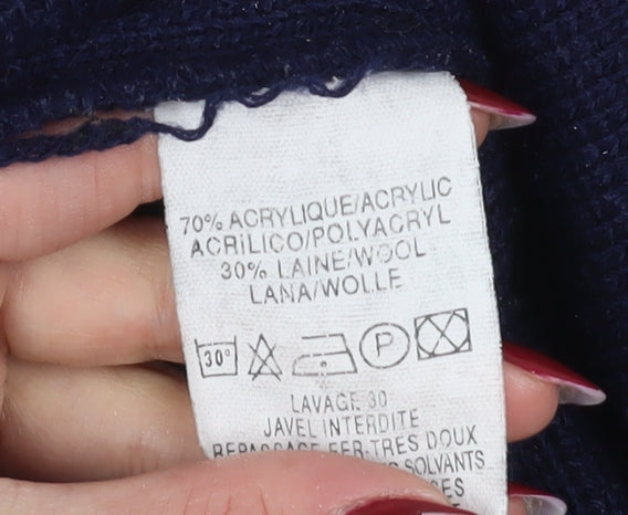 Teddy Smith Men's Blue Red Striped Pullover Jumper M