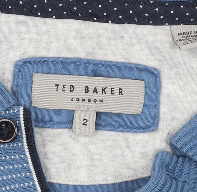 Ted Baker Men’s Blue Polo Shirt Size 34 Short Sleeve