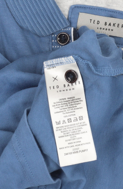 Ted Baker Men’s Blue Polo Shirt Size 34 Short Sleeve