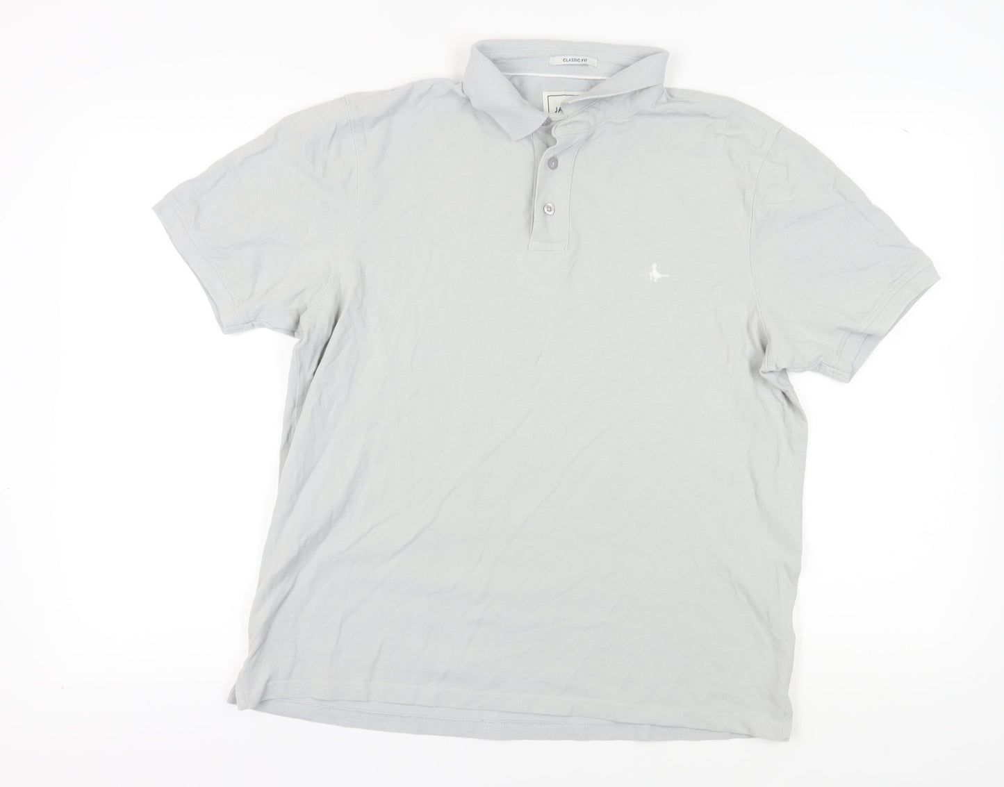 Jack Wills Men's Grey L Polo Shirt Short Sleeve Cotton