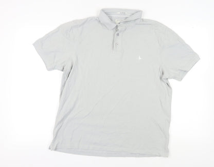 Jack Wills Men's Grey L Polo Shirt Short Sleeve Cotton