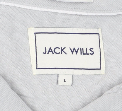 Jack Wills Men's Grey L Polo Shirt Short Sleeve Cotton
