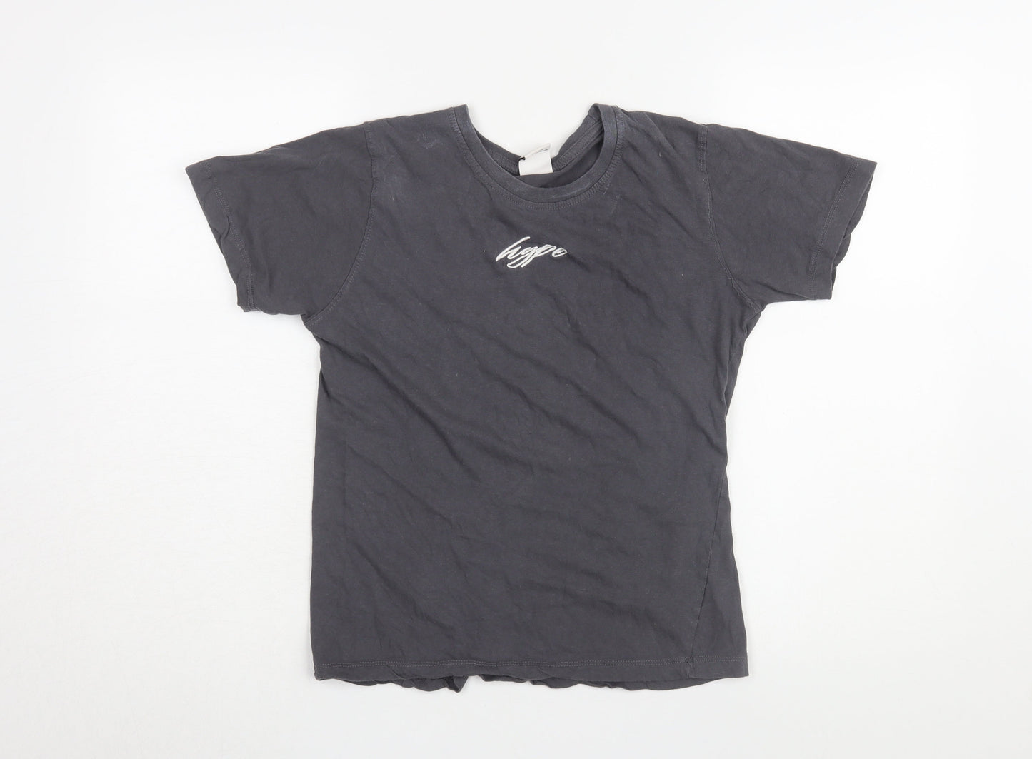 Hype Boys Black Cotton T-Shirt, Size 13 Years, Casual