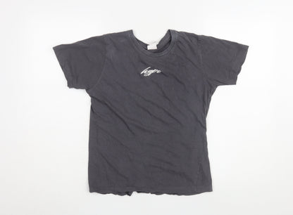 Hype Boys Black Cotton T-Shirt, Size 13 Years, Casual