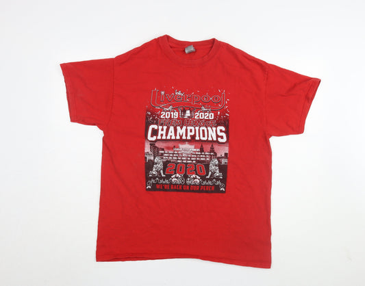 Mens UK Size L Gildan Red  T-Shirt