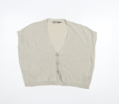 Womens UK Size S Sandwich Beige Cardigan Jumper