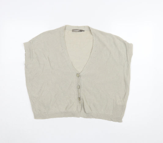 Womens UK Size S Sandwich Beige Cardigan Jumper