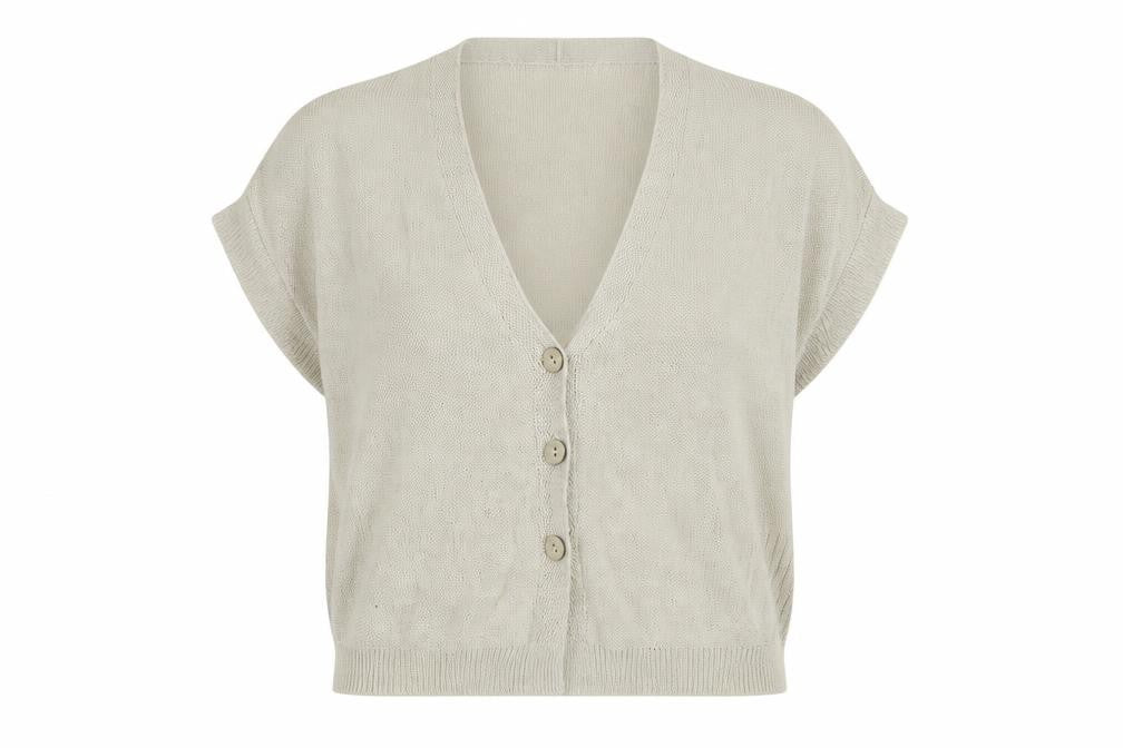 Womens UK Size S Sandwich Beige Cardigan Jumper