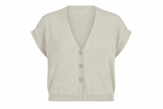 Womens UK Size S Sandwich Beige Cardigan Jumper
