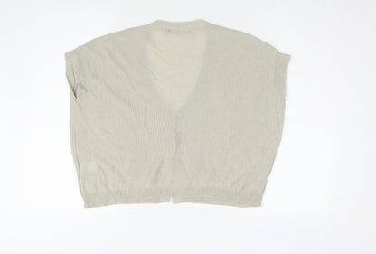 Womens UK Size S Sandwich Beige Cardigan Jumper