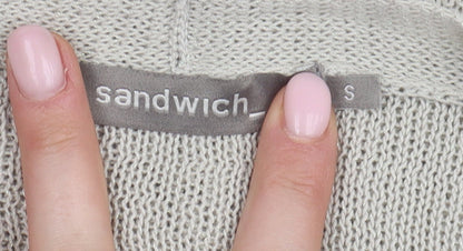 Womens UK Size S Sandwich Beige Cardigan Jumper