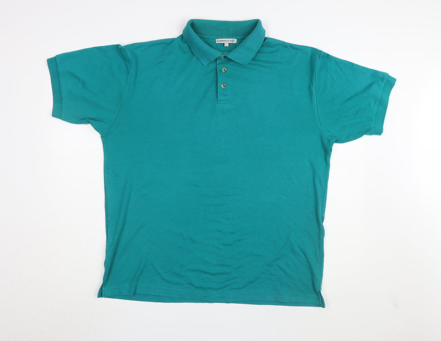 Copperstone Men's Green Polo Shirt, Size L, Short Sleeve