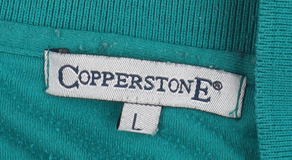 Copperstone Men's Green Polo Shirt, Size L, Short Sleeve