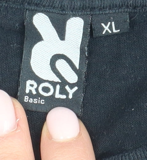 Unisex Adults UK Size XL Roly Black Basic T-Shirt