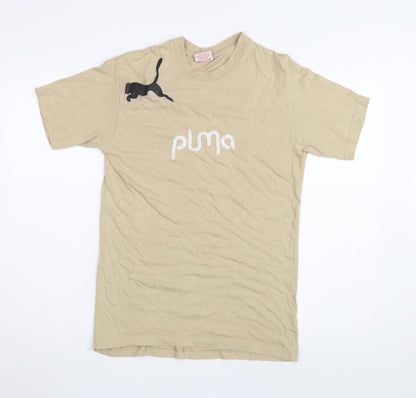 Puma Men's Beige Short Sleeve T-Shirt M