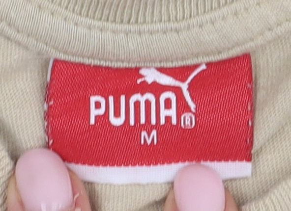 Puma Men's Beige Short Sleeve T-Shirt M