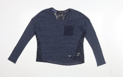 Womens UK Size M Superdry Blue Jersey Top