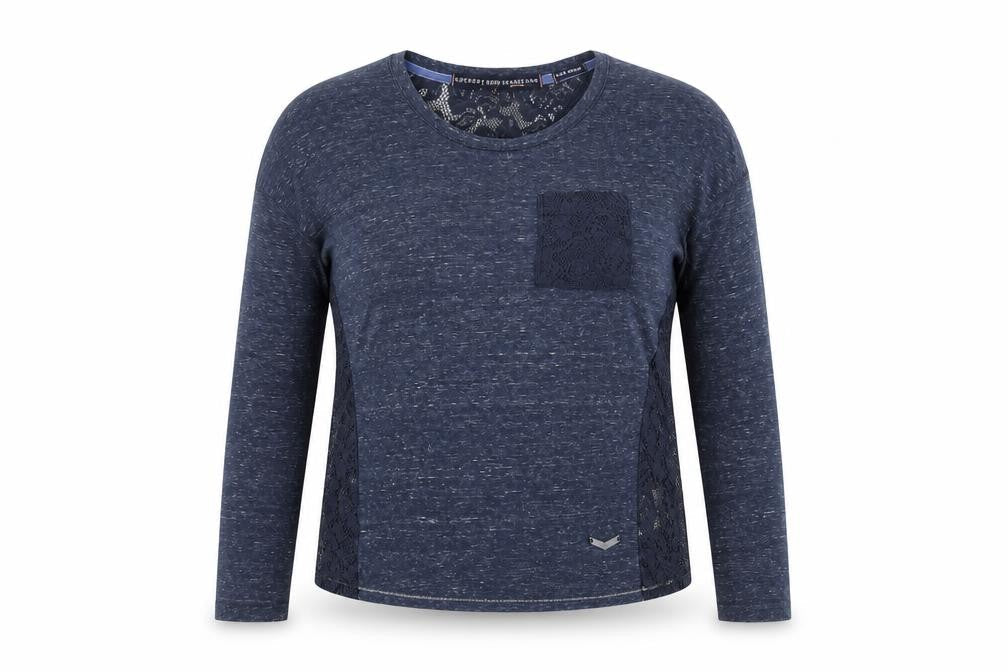 Womens UK Size M Superdry Blue Jersey Top