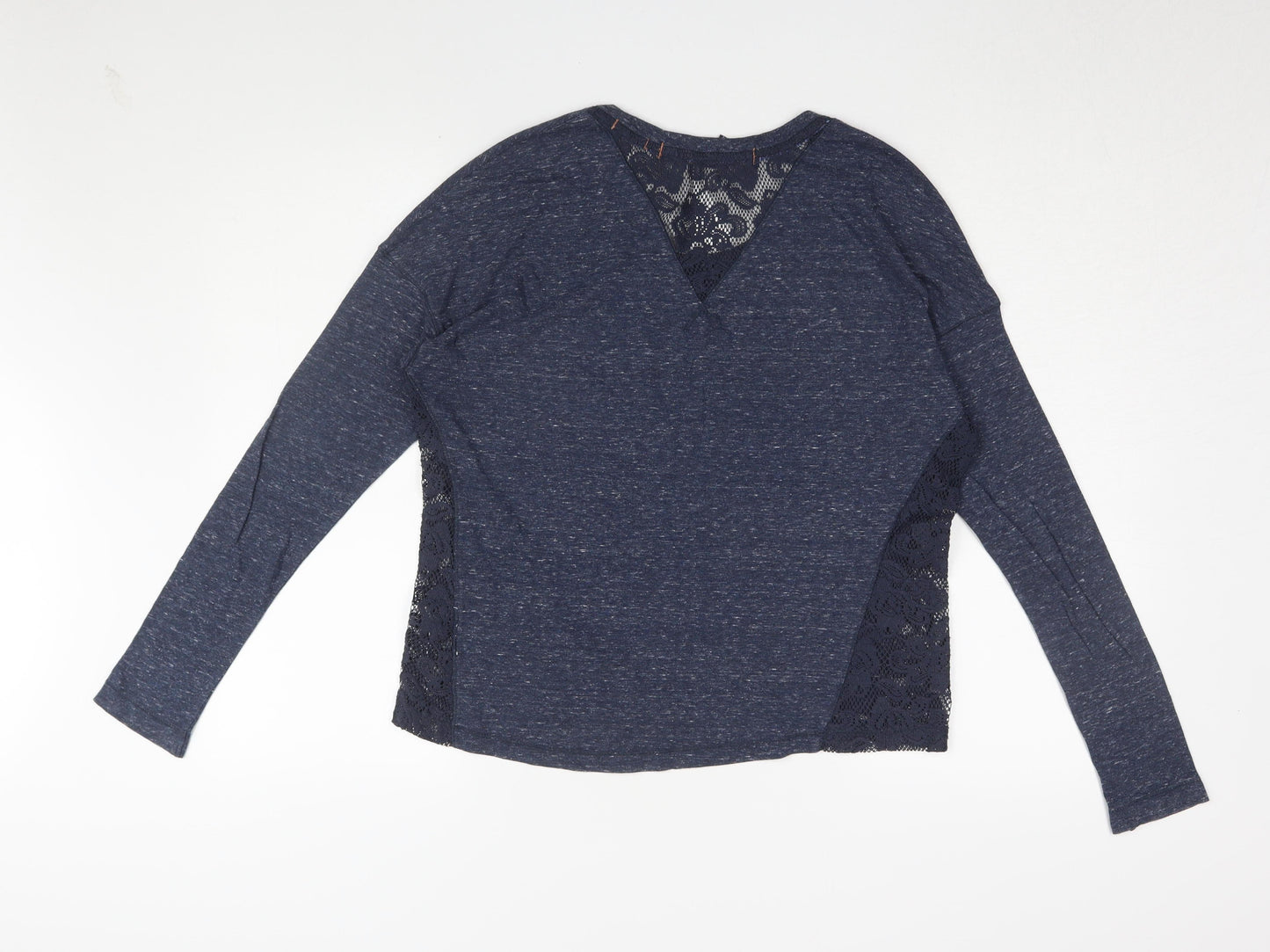 Womens UK Size M Superdry Blue Jersey Top