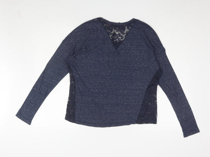 Womens UK Size M Superdry Blue Jersey Top