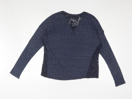Womens UK Size M Superdry Blue Jersey Top