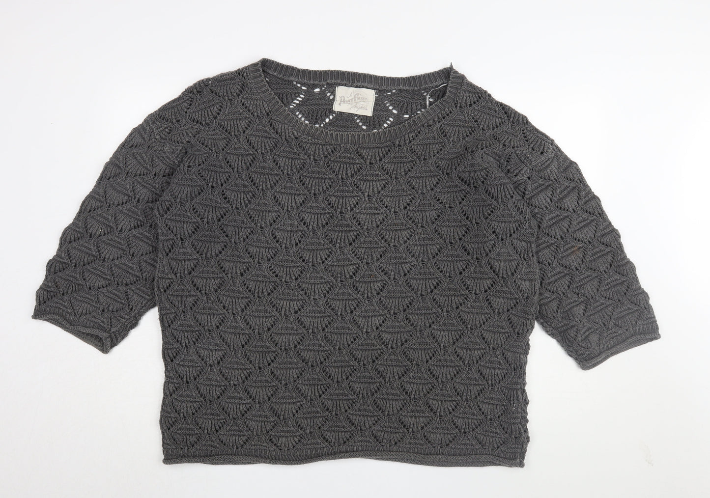 Portocruz Women's Grey Open-Knit Jumper, One Size