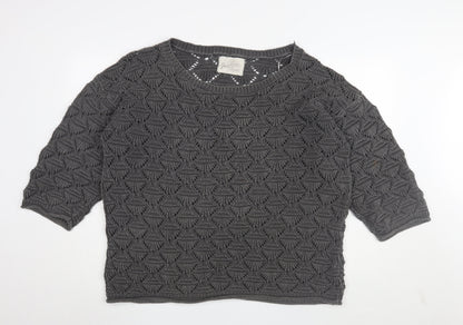 Portocruz Women's Grey Open-Knit Jumper, One Size
