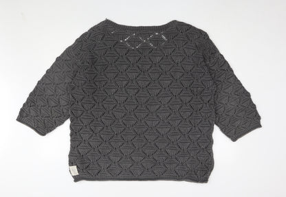 Portocruz Women's Grey Open-Knit Jumper, One Size