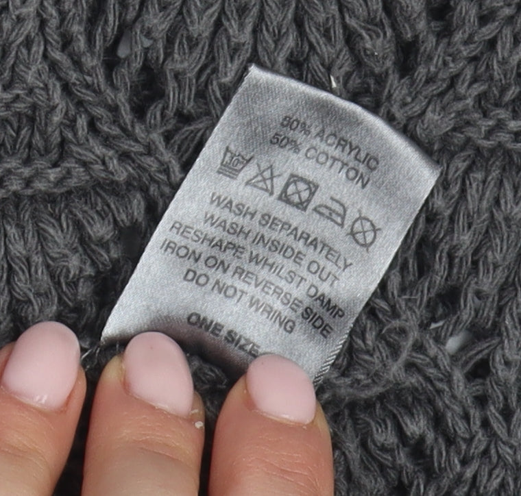 Portocruz Women's Grey Open-Knit Jumper, One Size