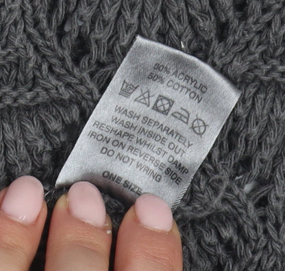 Portocruz Women's Grey Open-Knit Jumper, One Size