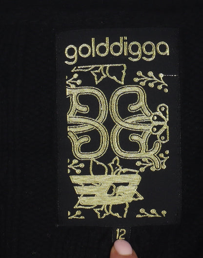 Womens UK Size 12 Golddigga Black Basic Jacket
