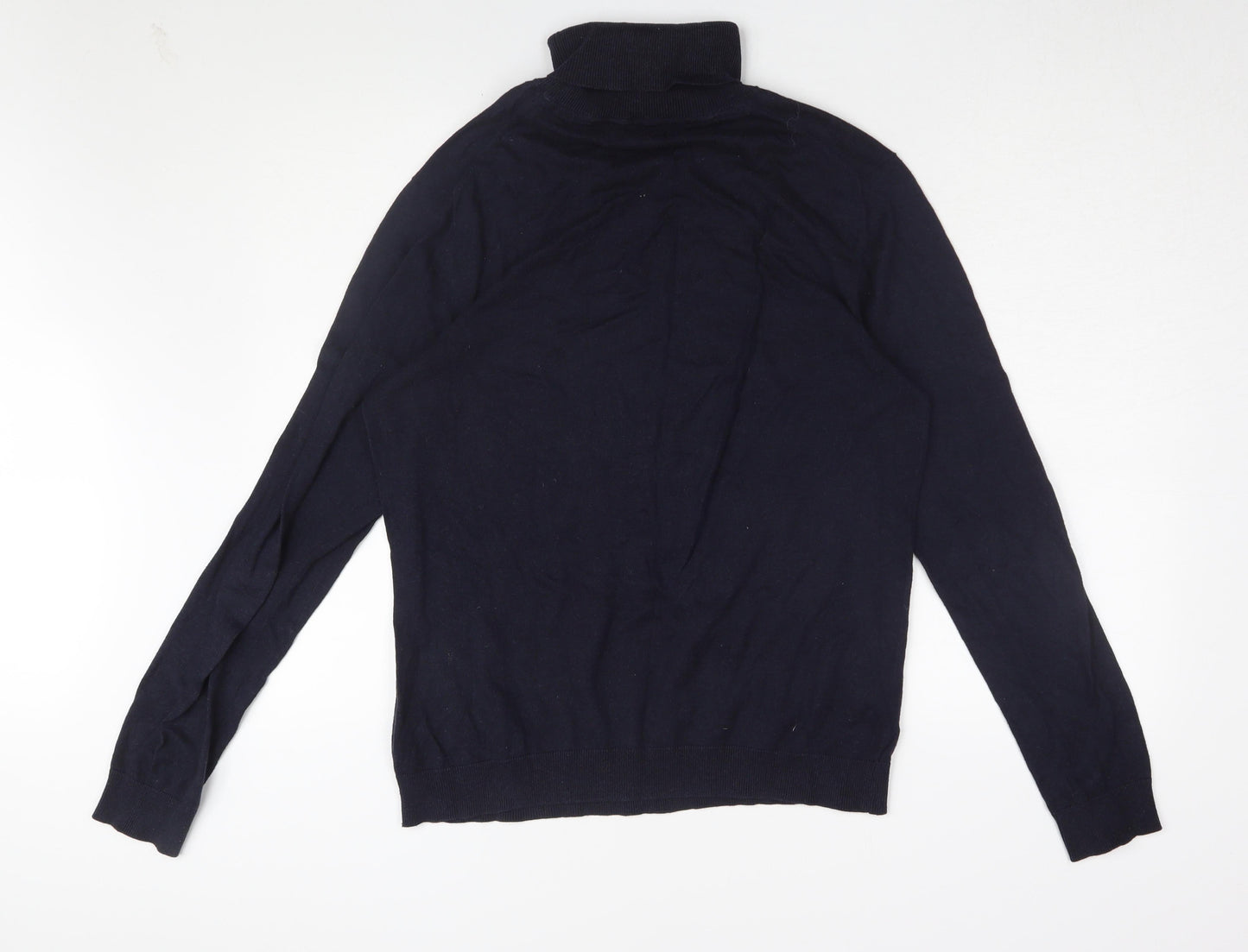 Selected Homme Black Roll Neck T-Shirt L Men Long Sleeve