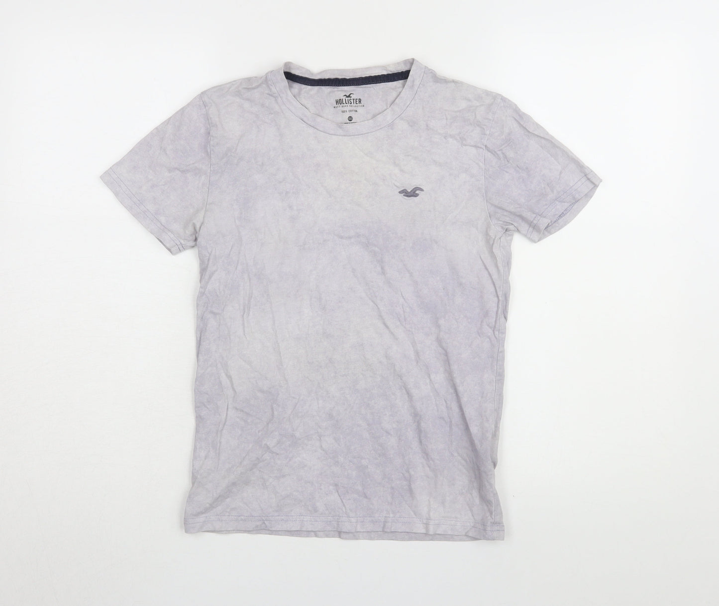 Hollister Boys Grey Cotton T-Shirt XXS Basic Logo Top