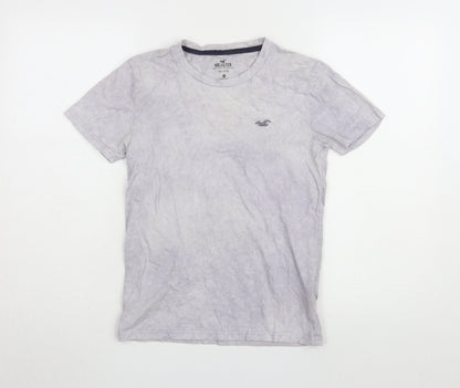 Hollister Boys Grey Cotton T-Shirt XXS Basic Logo Top